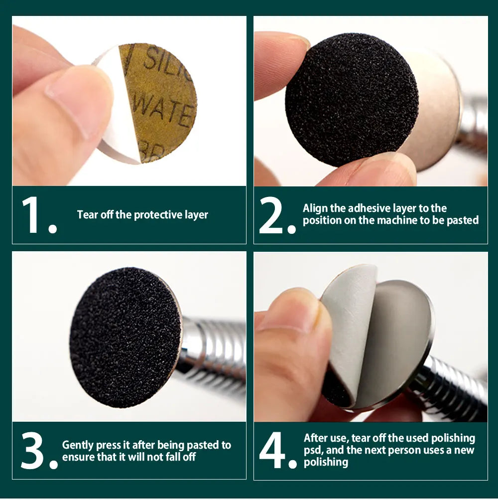 35MM Replaceable SandPaper Pedicure Tools Manicure Pedicure 3/32'' Disk Foot Dead Skin Remove Sanding paper Disc Nozzle