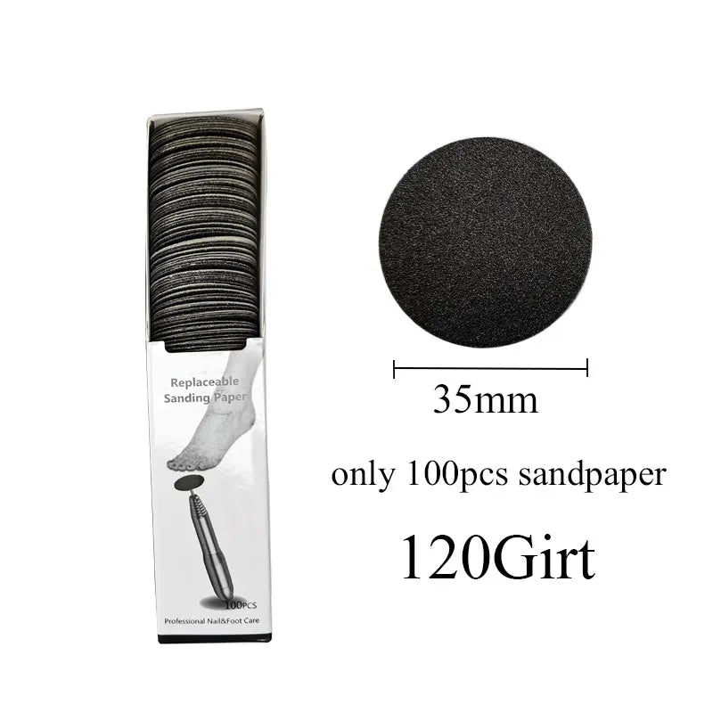 35MM Replaceable SandPaper Pedicure Tools Manicure Pedicure 3/32'' Disk Foot Dead Skin Remove Sanding paper Disc Nozzle