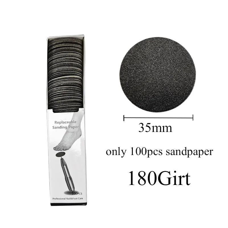 35MM Replaceable SandPaper Pedicure Tools Manicure Pedicure 3/32'' Disk Foot Dead Skin Remove Sanding paper Disc Nozzle