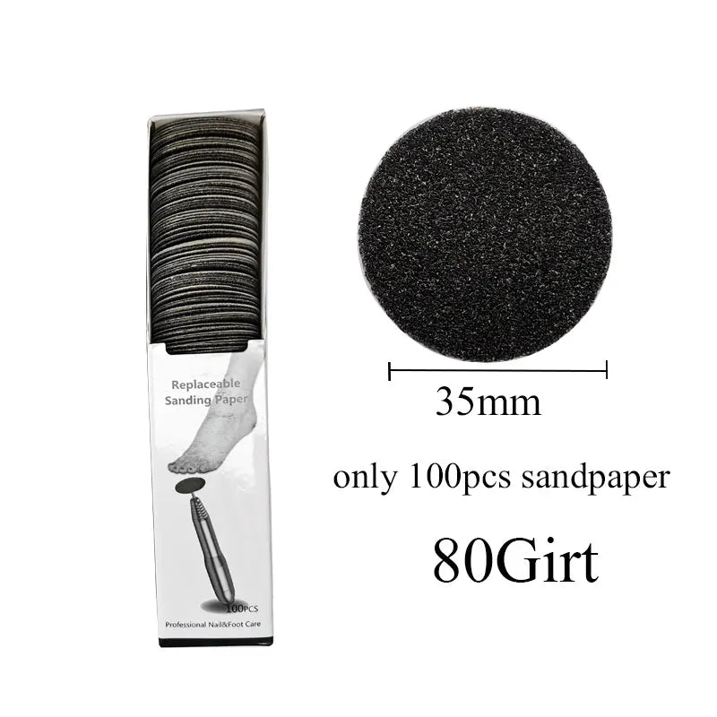 35MM Replaceable SandPaper Pedicure Tools Manicure Pedicure 3/32'' Disk Foot Dead Skin Remove Sanding paper Disc Nozzle