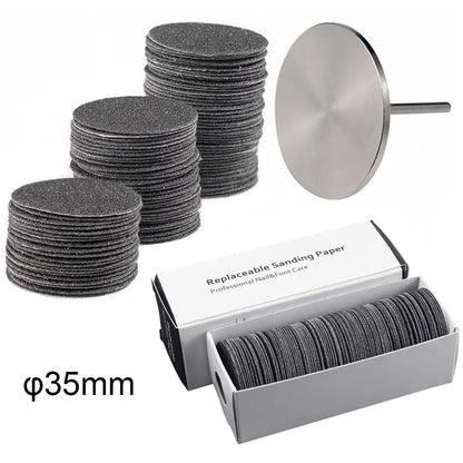 35MM Replaceable SandPaper Pedicure Tools Manicure Pedicure 3/32'' Disk Foot Dead Skin Remove Sanding paper Disc Nozzle