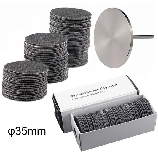 35MM Replaceable SandPaper Pedicure Tools Manicure Pedicure 3/32'' Disk Foot Dead Skin Remove Sanding paper Disc Nozzle